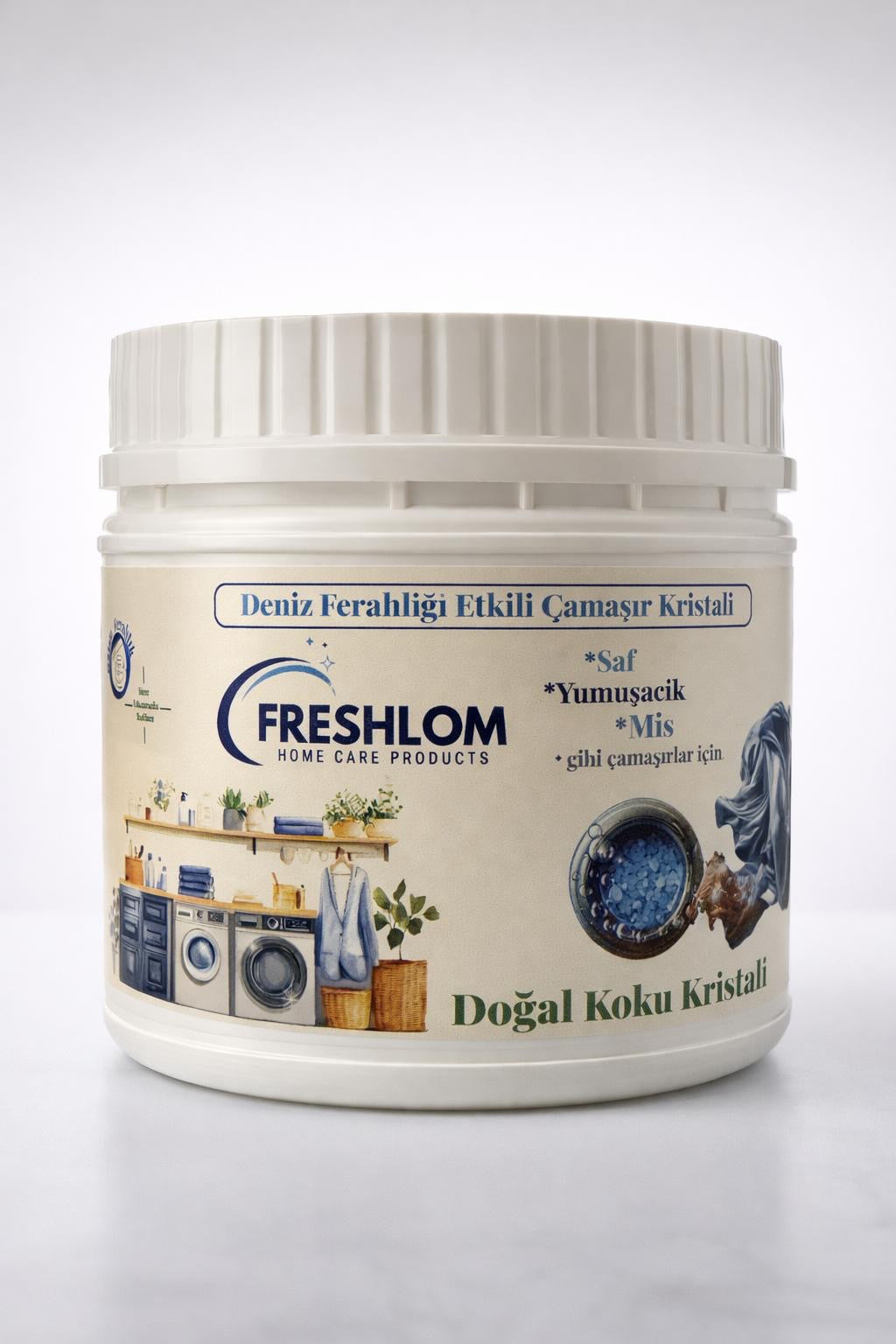 Freshlom Deniz Ferahlığı Etikili Doğal Yeni Nesil Çamaşır Parfümü - Koku Kristali - 350gr