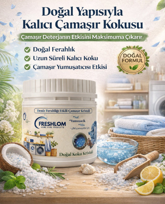 Freshlom Deniz Ferahlığı Etikili Doğal Yeni Nesil Çamaşır Parfümü - Koku Kristali - 350gr